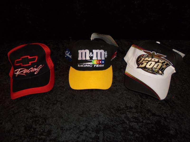 lot 86 image: Lot - Hats - M&Ms, Indy, Chev Racing. mostly NWT