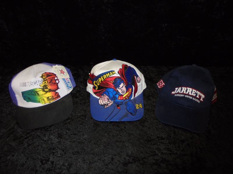 lot 88 image: Lot - Hats - Superman #24, NASCAR, Jarrett, Mostly NWT
