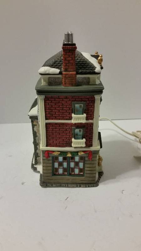 Lot of (5) Studio Nova Christmas Village Lighted Limited Edition Series Feauring the  City Hall, School, Theatre, Coffee House and Church Pieces
