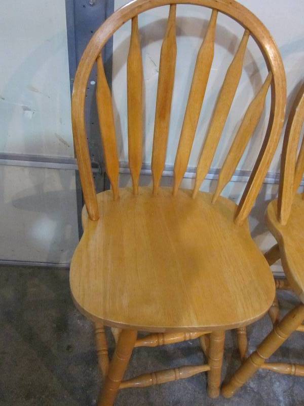 2 Oak Swivel Bar Stools