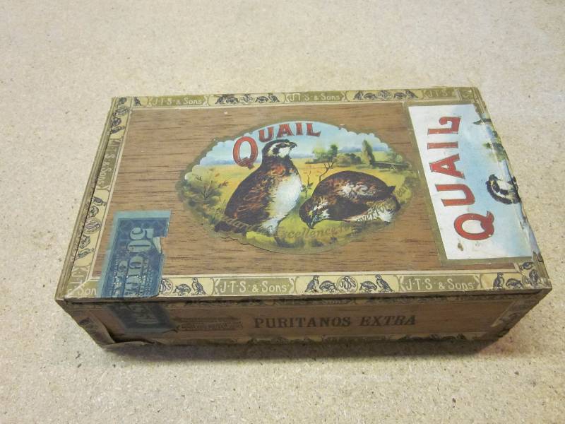 Vintage Cigar Boxes, Tin, & Wood Figurine