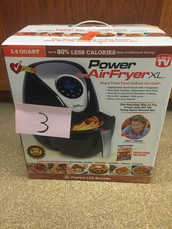 lot 3 image: Power Air Fryer 3.4-qt. 1500W XL Deep Fryer,open box never used , Stock and actual photos used to display item