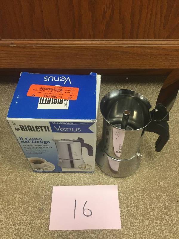 lot 16 image: Venus espresso Coffee maker Staniless Steel, 4 Cup