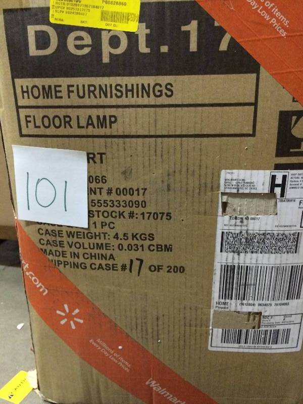 lot 101 image: Floor Lamp with Reading Light  Never used
