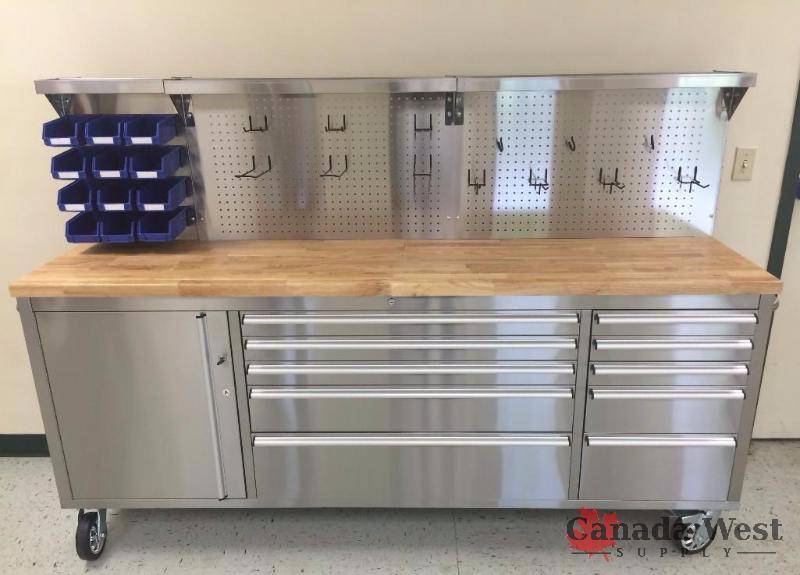 lot 6 image: NEW 84 IN TOOL BENCH & (2) 72 IN TOOL BENCH 841SS72SSC
