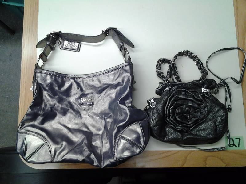 lot 32 image: Authentic COACH Handbag, Small Grey Handbag