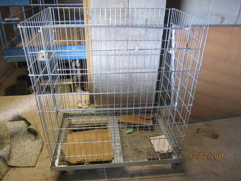 Metal cage on wheels, 48 x 32  4 f...