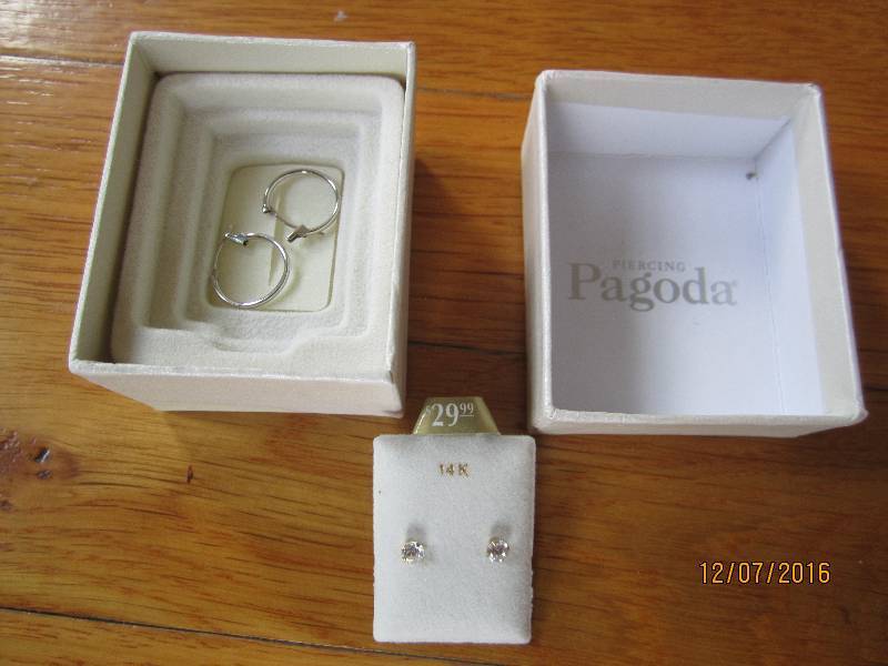 14K earrings and hoop earrings...