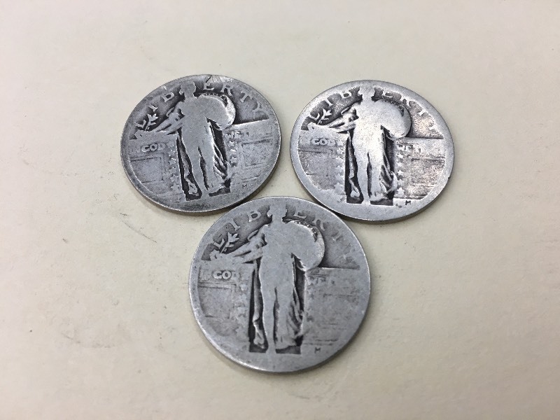 (3) 1930s Standing Liberty Quarter...