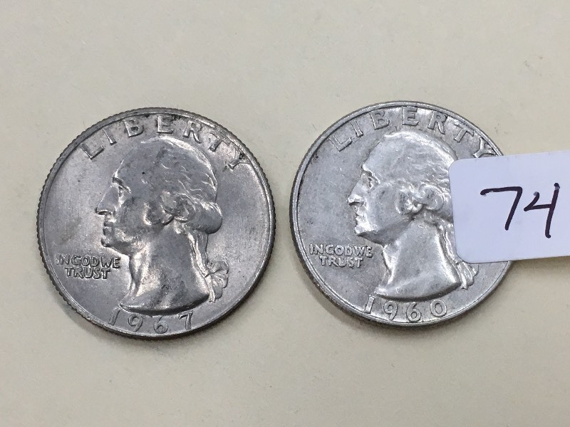 (1) 1960-D & (1) 1967 Washington Qu...