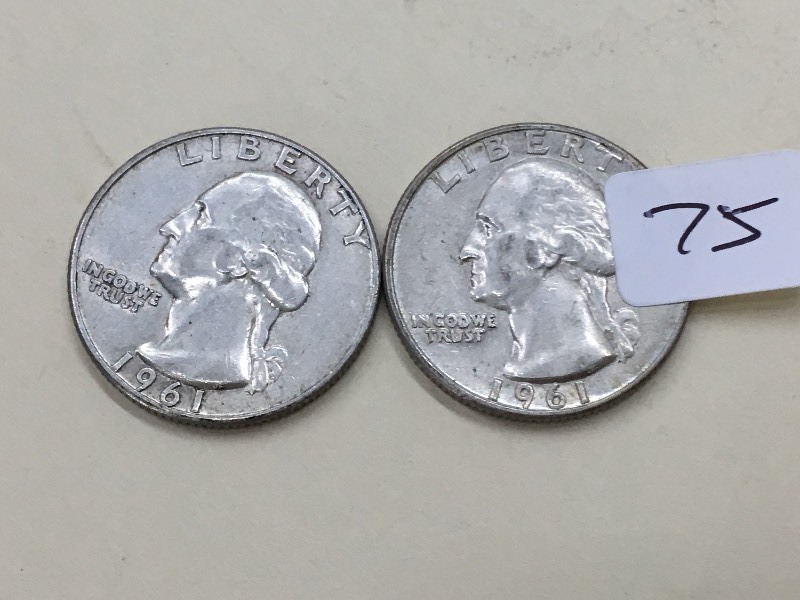 (1) 1961-D & (1) 1961 Washington Qu...