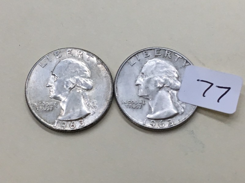 (1) 1963-D & (1) 1963 Washington Qu...