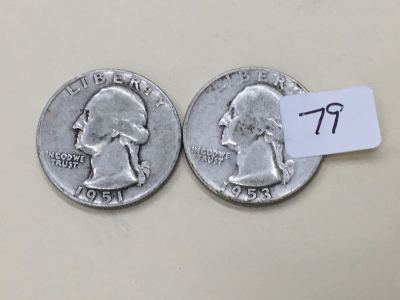 (1) 1951 & (1) 1953-D Washington Qu...