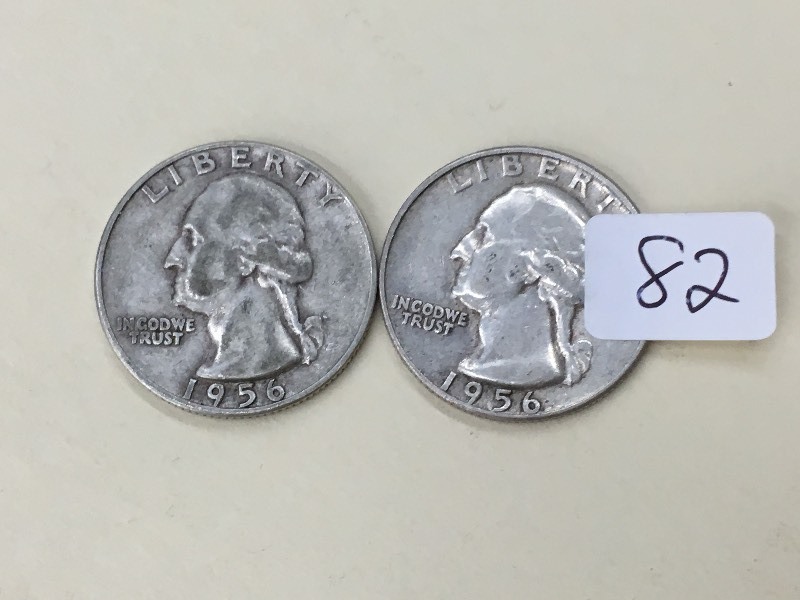 (1) 1956-D & (1) 1956 Washington Qu...