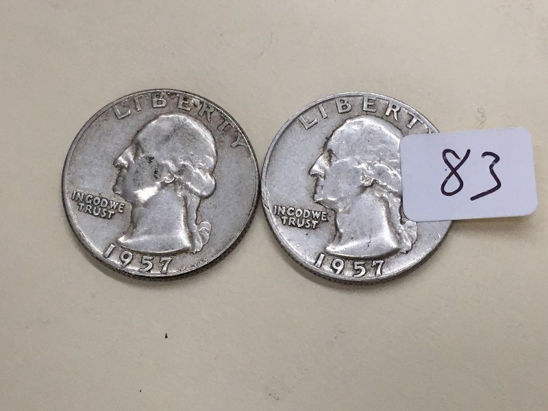 (1) 1957-D & (1) 1957 Washington Qu...