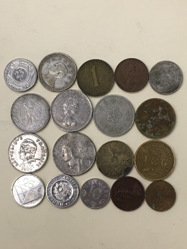 Lot Of (18) Assorted Foreign Coins ...