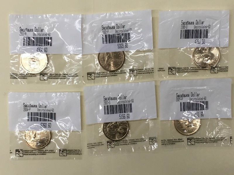 2000-2005 Unc 6-Coin Sacagawea Doll...