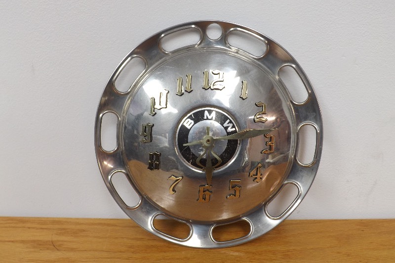Vintage 1971-77 BMW Hub Cap Man Cave Clock
