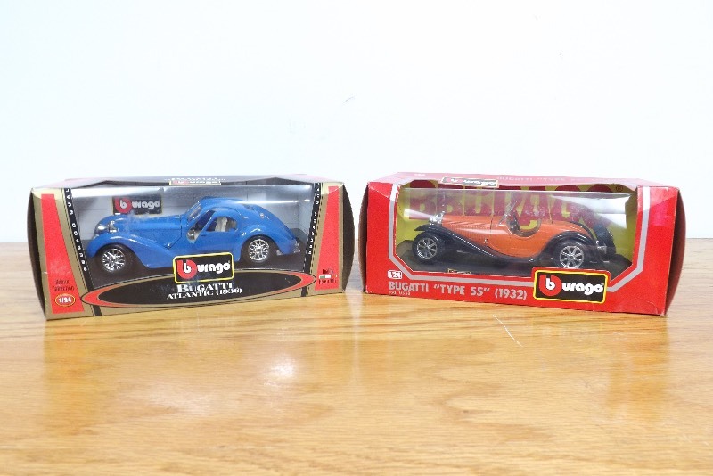 2 Mint in Box Burago 124 Scale Bugattis