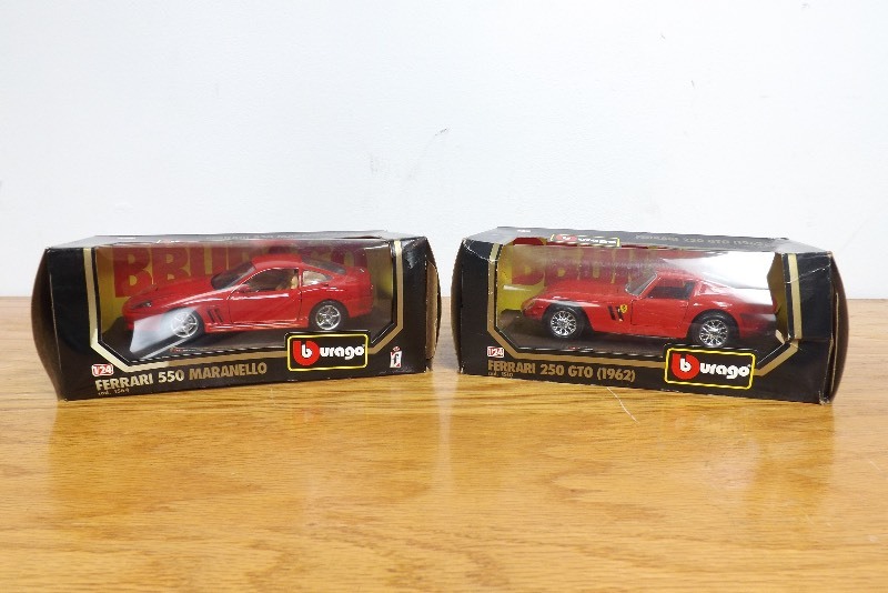 2 Mint in Box Burago 124 Scale Ferraris