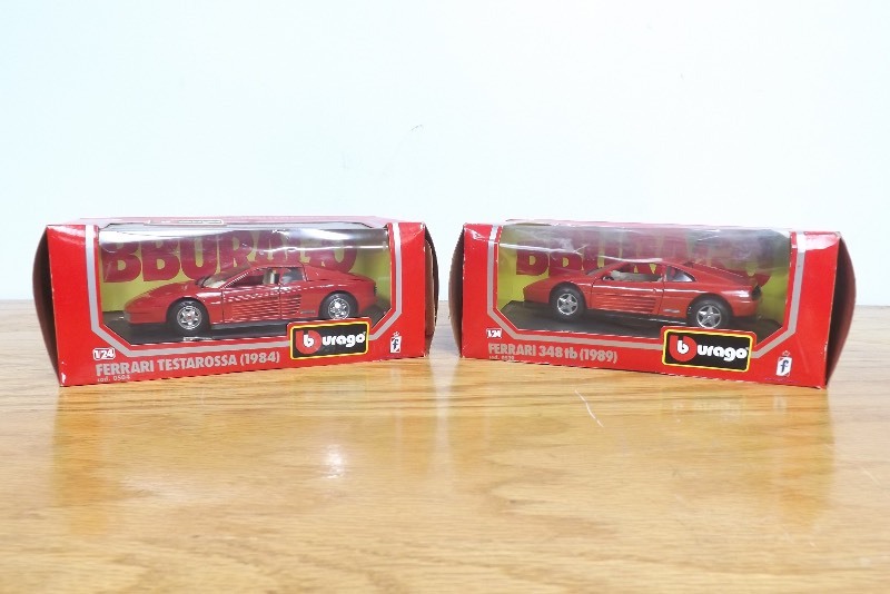 2 Mint in Box Burago 124 Scale Ferraris