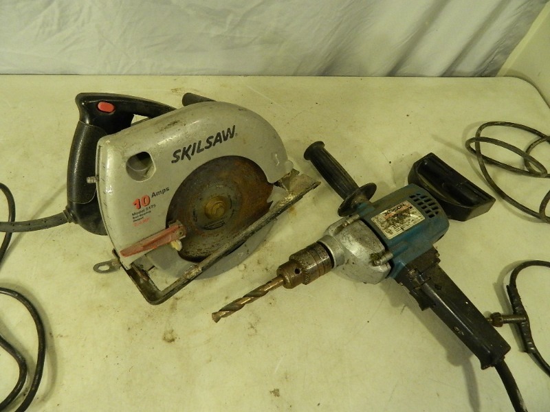 lot 63 image: Large Drill and Circular Saw