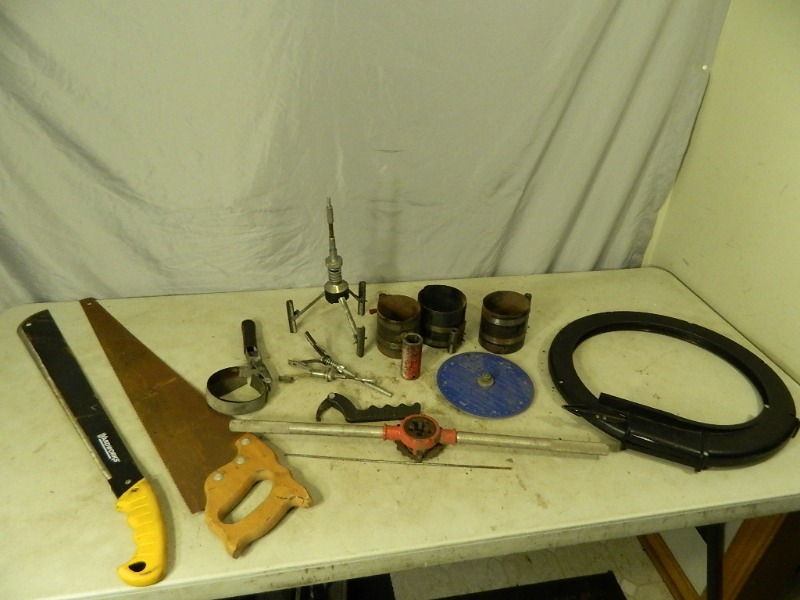 lot 107 image: Drain Snake, Engine Tools, and More