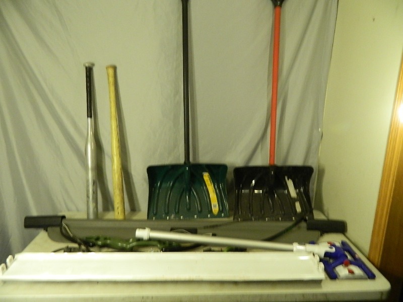 lot 174 image: Shovels, Light Fixture, and More