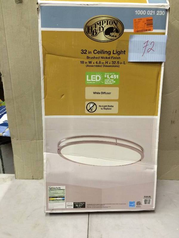Hampton Bay 32 in Ceiling light Brushed Nickel Finish