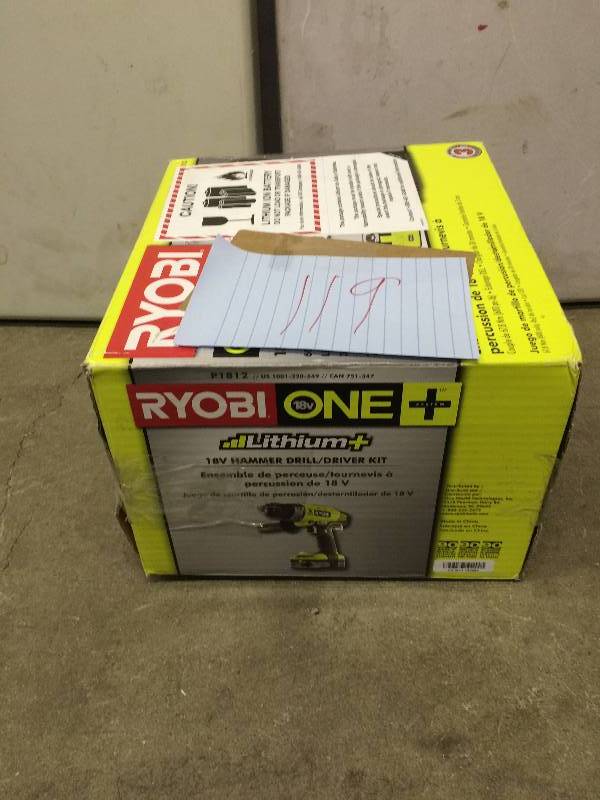 Ryobi 18V Hammer drilldriver kit one battery only