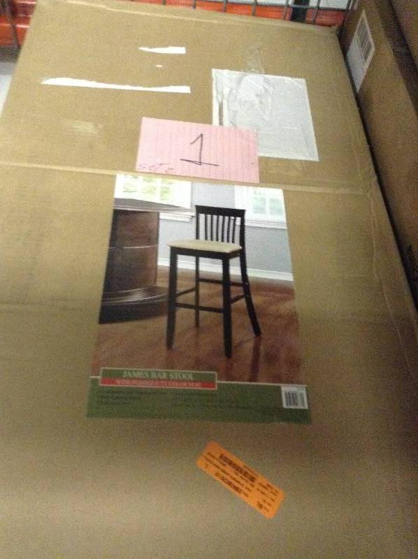 Set of 2 James Bar Stools with Padded Jute Color Seat Never Used