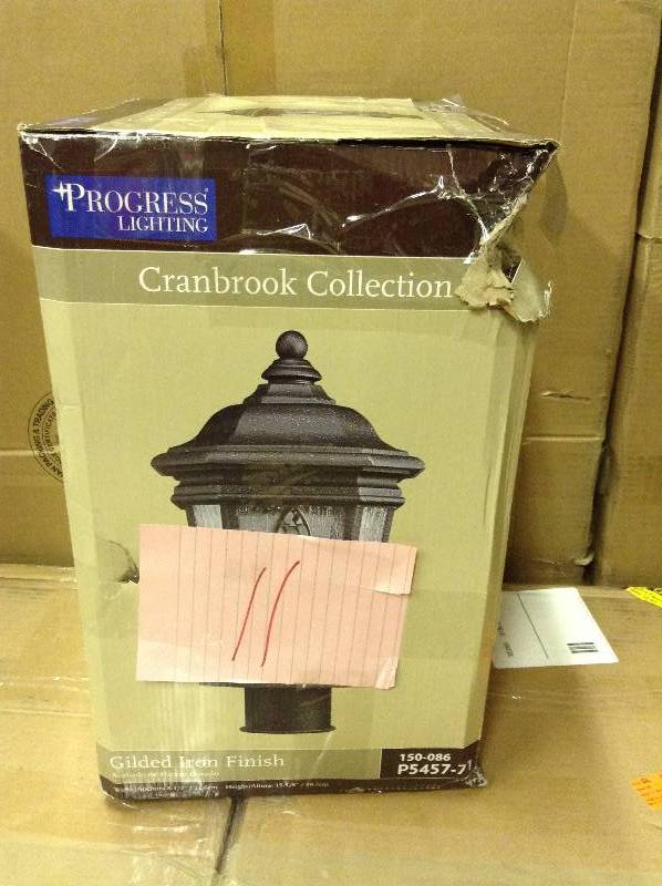 Cranbrook Collection 1-Light Outdoor Gilded Iron Post Lantern