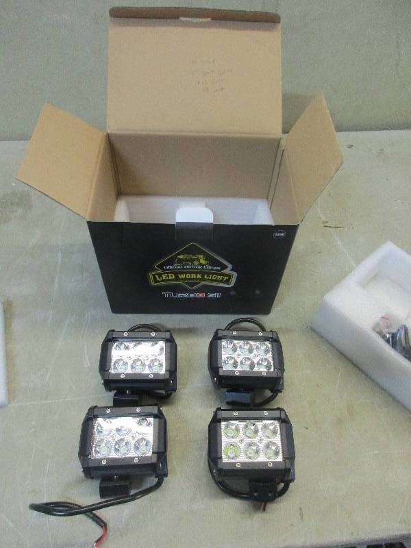 lot 7 image: LED off road driving lamps - 4 total 12 volt 18 watts NEW