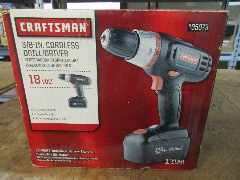 lot 14 image: craftsman 38 cordless drill driver 18 volt - NEW