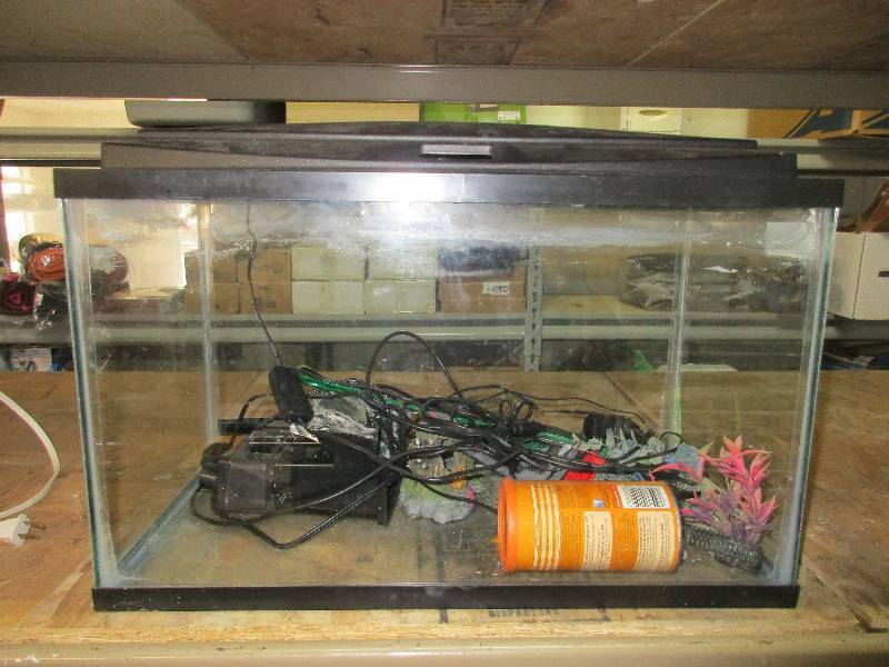 lot 28 image: fish tank and accessories