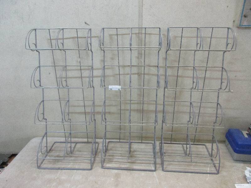 lot 42 image: 3 metal DVD racks