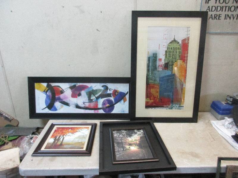 lot 55 image: framed art - 4 pieces