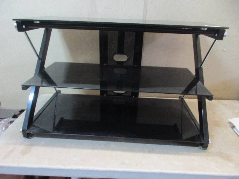 lot 58 image: glass TV stand