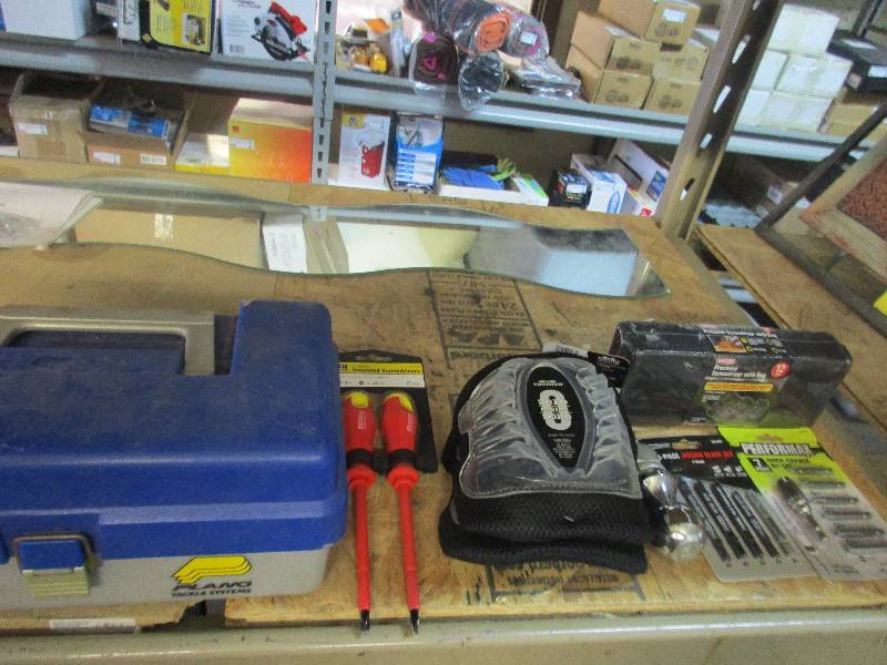 lot 61 image: tool box - knee pads - precision screw driver set - insulated screw driver - quick change bit set