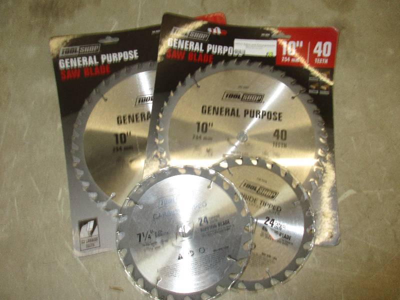 lot 63 image: tool shop saw blades 2- 10    2- 7 14