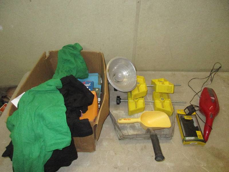lot 74 image: misc stuff 6 new polo shirts - file folders - dust pan - pet food scoop - iphone 6 otter box -
