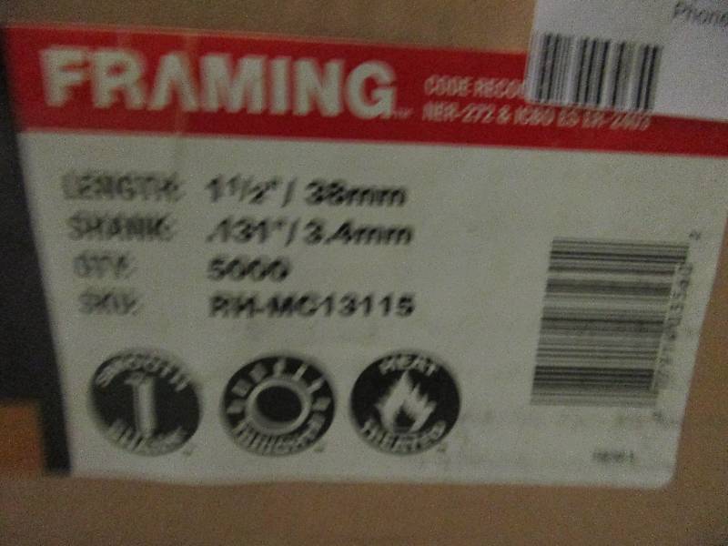 lot 79 image: Bostitch plastic coated nails 5000 count SKU RHMC13115 - 1box