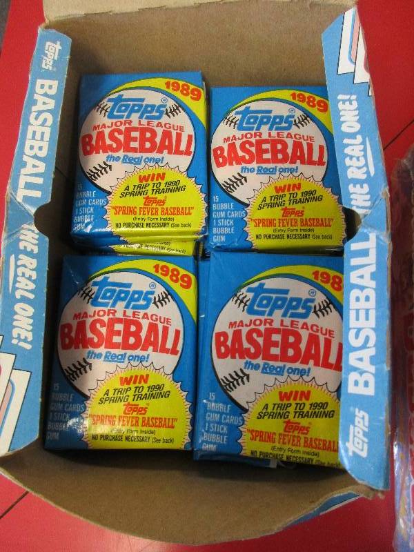 lot 117 image: 1989 tops unopened baseball cards - Fleer 1990 basket ball cards and more