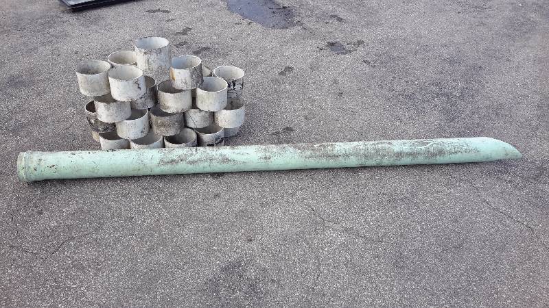 lot 4 image: Sewer pipe section and PVC couplings