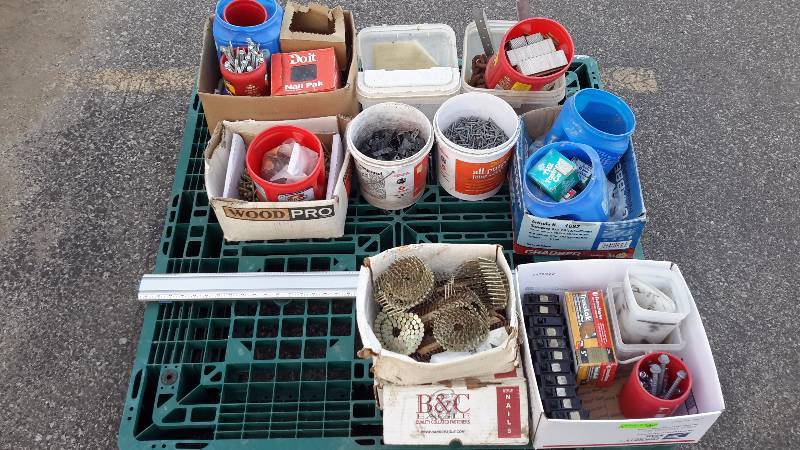 lot 14 image: Large lot of fasteners, fuse circuit switches, and Emerson tools straight edge