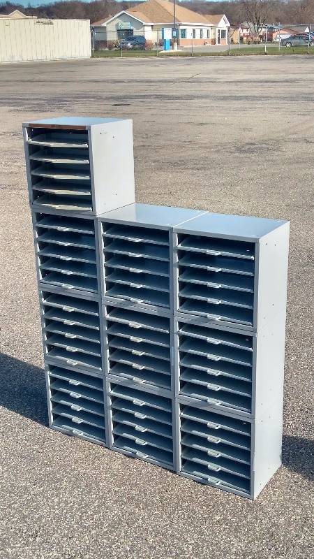 lot 28 image: 10 small wall mount units-with sliding trays