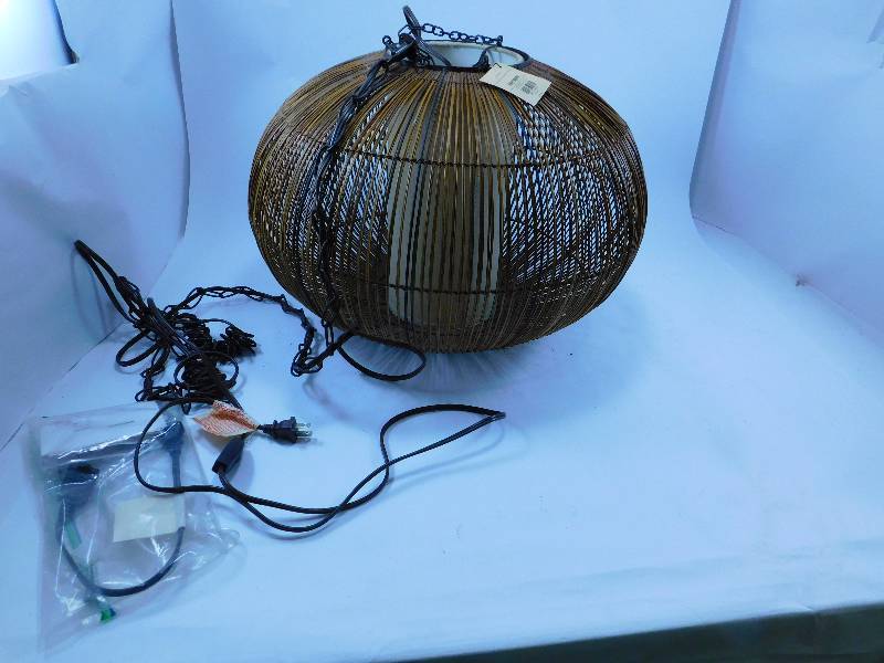 lot 40 image: Buri Hanging Lantern from Pier 1 Imports