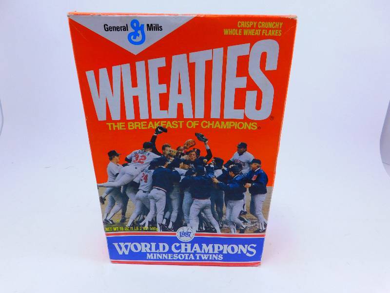 lot 56 image: MN Twins World Champions Wheaties Cereal Box