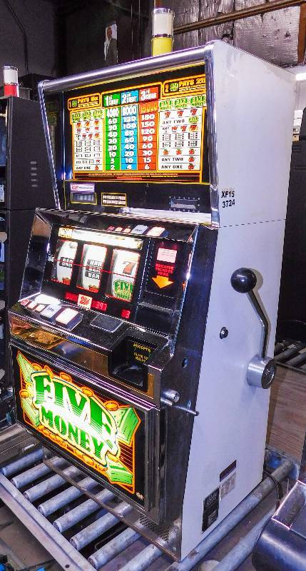 lot 1008 image: BALLY FIVE TIMES MONEY REEL SLOT MACHINE