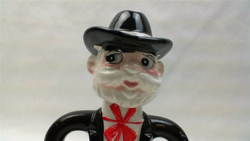 lot 122 image: Antique Vintage Ceramic Man Gentleman Bourbon Decanter Repaired